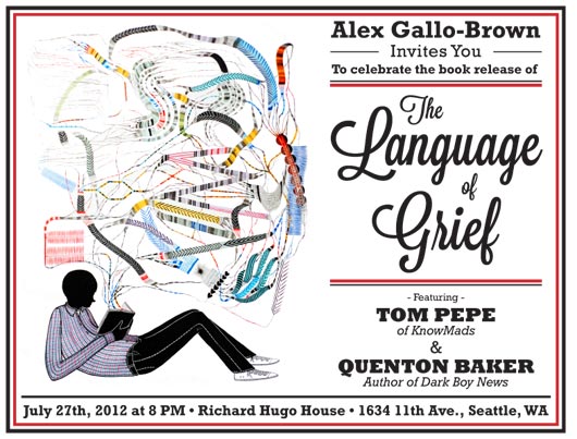 The Language of Grief book release party invitation
